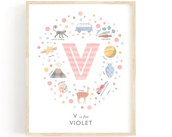 Alphabets And Nursery Art Personalised Made Par Paperpaintpixels