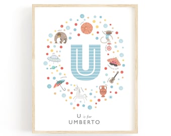 Alphabets And Nursery Art Personalised Made Par Paperpaintpixels