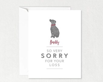 dog sympathy card etsy