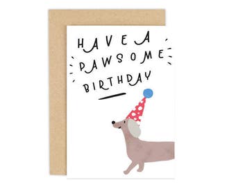 dog birthday card etsy