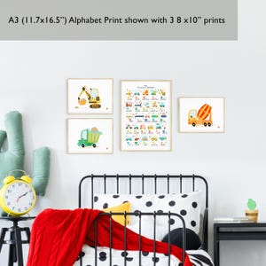 Transport Alphabet Print Set: Vehicle Gallery Wall Art (Personalised) image 5