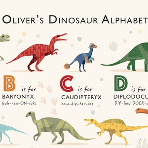 Dinosaur Alphabet Print, Toddler Room Decor, Classroom Decor, Perfect Dinosaur Gift for Kids, Educational Wall Art, ABC Nursery Wall Art image 3