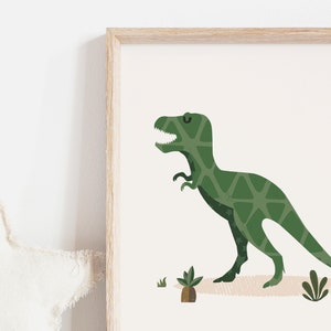 T-Rex Personalized Gift for Kids, Dinosaur Wall Decor, Dinosaur Print, Nursery Name Sign, Custom Baby gift, Dinosaur Nursery Art Print , image 7