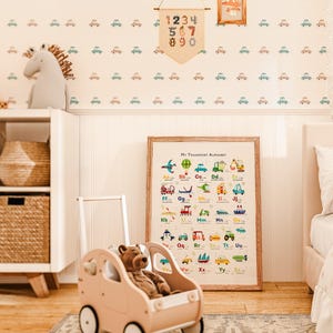 Transport Alphabet Print Framed in Nursery Room Decor PaperPaintPixels
