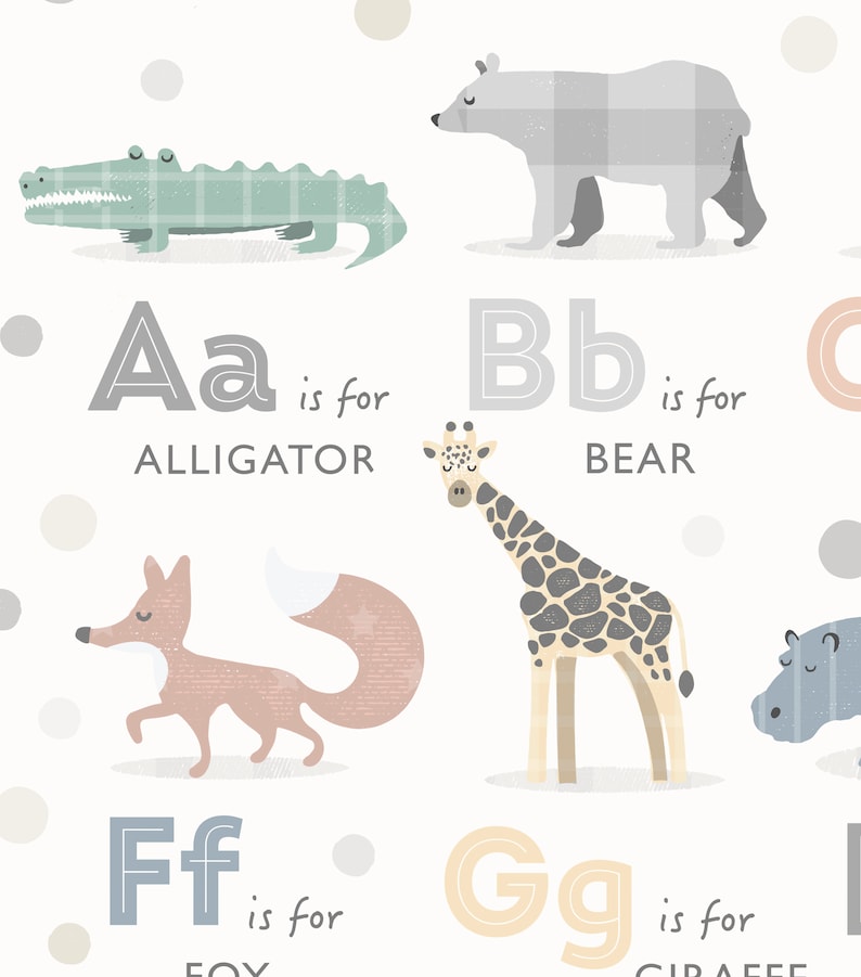 grey animal alphabet art alphabet nursery print safari etsy