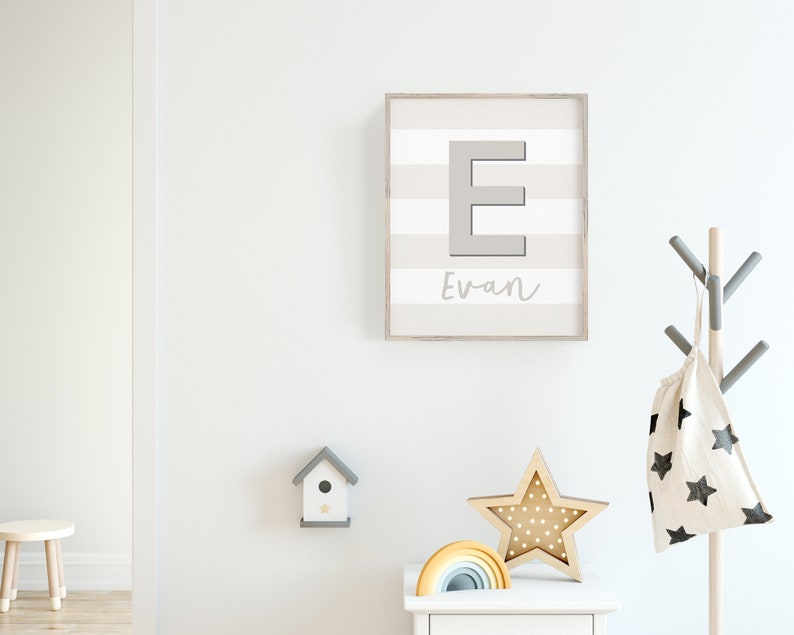 Neutral Personalised Nursery Wall Art Neutral Nursery Decor | Etsy