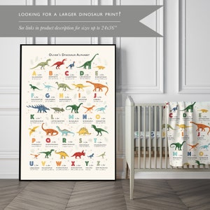 Dinosaur Alphabet Print, Toddler Room Decor, Classroom Decor, Perfect Dinosaur Gift for Kids, Educational Wall Art, ABC Nursery Wall Art image 7