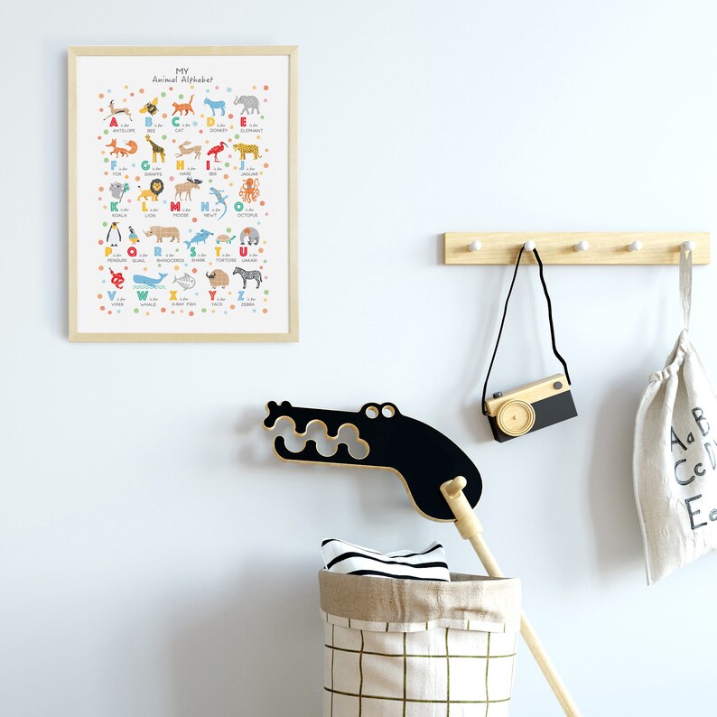 Animal Alphabet Print Nursery Decor Animal Alphabet Poster Etsy