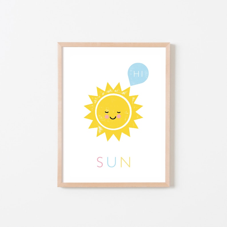 Sun Nursery Art Personalised Nursery Decor Sun Wall Art Etsy