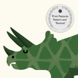 Personalized Name Dinosaur Print, Nursery Art Name, Triceratops Art Print, Custom Print, Dinosaur Birthday gift for Kids, Dinosaur Poster image 5