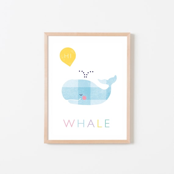 whale wall art nursery