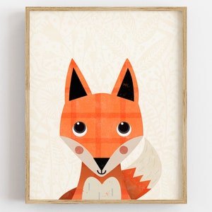 Fox Nursery Print, Woodland Nursery Poster, Cute Animal Print, Perfect Gift for Woodland Nursery