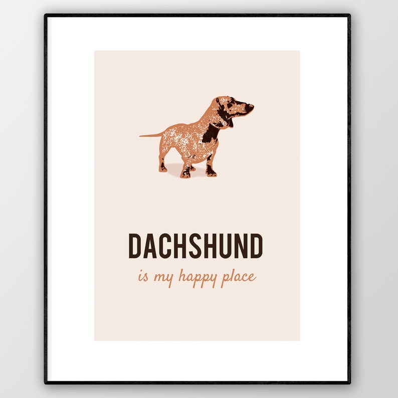 Dachshund Print Wall Art Poster Gift Decor Dog Digital