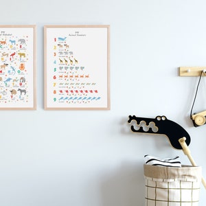 Animal Nursery Art Numbers & Alphabet Print Nursery Decor - Etsy