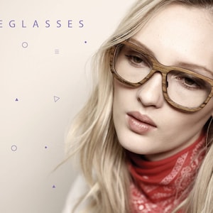 Wooden eyeglasses. Valentines Gift,  Handmade glasses. fashionable eyeglasses, handmade eyewear, Unique eyeglasses, Eco friendly, CLEAR