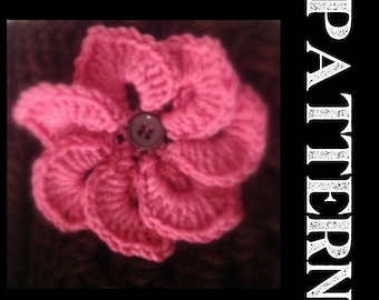Crocodile Flower Applique PDF Crochet Pattern