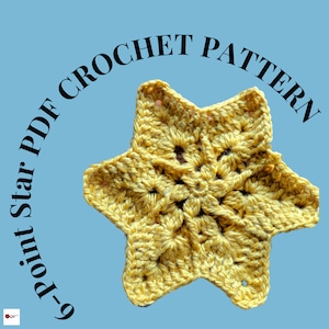 6-Point Star Crochet Pattern PDF Digital Download