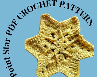 6-Point Star Crochet Pattern PDF Digital Download