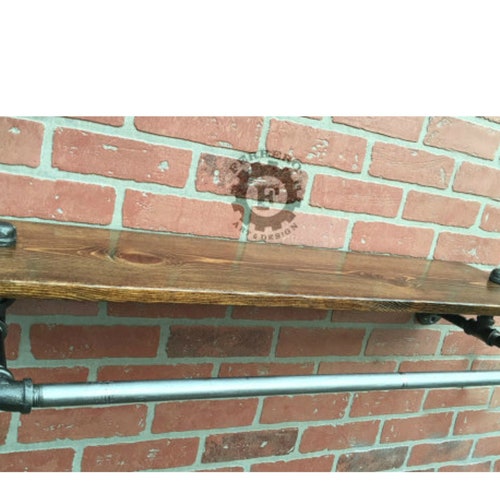 Industrial rack pipe - pipe rack shops - industrial shelf - industrial shelving - shelves - wood pipe - pipe #1977