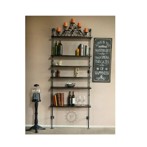 industrial shelf, pipe shelf, shelves, rustic kitchen bathroom closet open floating  shelving unit   #1966#, Ferrero Art