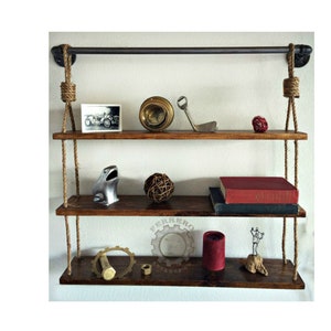 industrial shelf, Rustic Hanging Shelf, Shelves, Rustic Shelves, Pipe Shelf, Book Shelves, Bathroom Shelves, Rustic, Wall Decor, ,