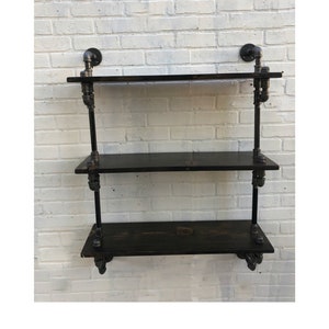 industrial shelf, pipe  wood, reclaimed