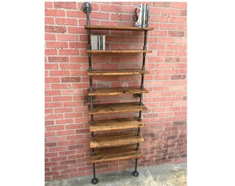 Industrial shelves, Industrial shelving, industrial shelf,  pipes wood, Bookshelf, rustic shelf, Industrial, rustic shelving, ,