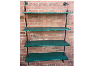 industrial shelf, industrial shelves, industrial shelving, shelf, steampunk shelf, turquoise decor, ,