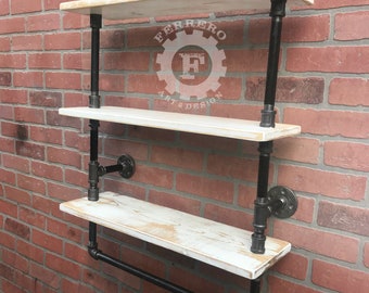 rustic shelf , industrial shelf