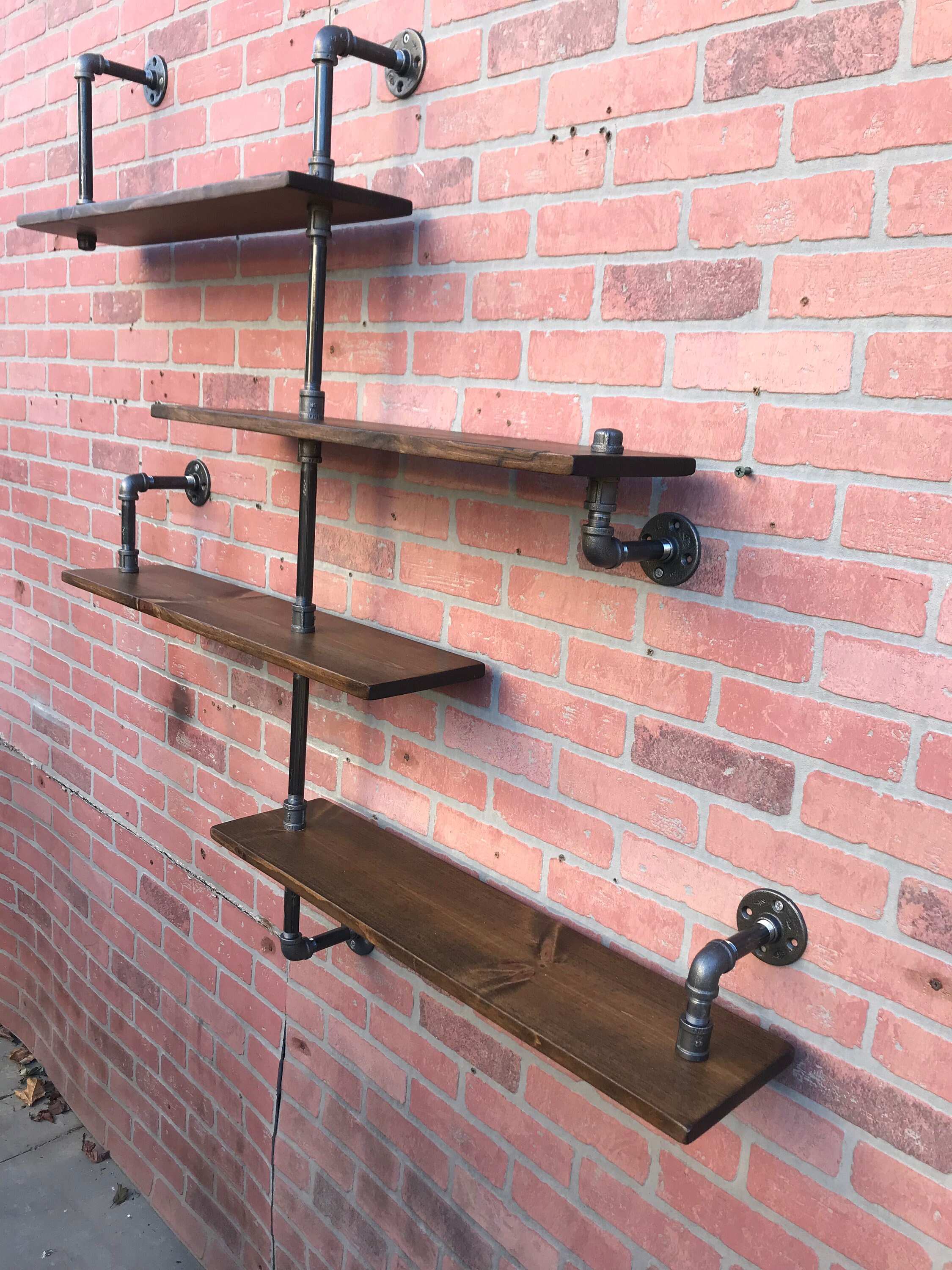 Industrial Shelf Pipe Shelf Shelves Rustic Kitchen Bathroom Etsy