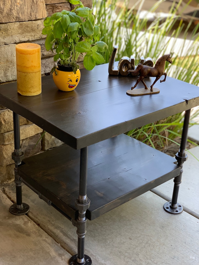 Industrial Table Industrial Nightstand Industrial Decor Etsy