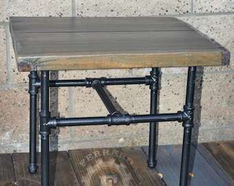 pipe Table, Side Table, Steampunk Nightstand, Small Table, Industrial Pipes, Industrial Decor, Steampunk Decor, Office Decor, ,