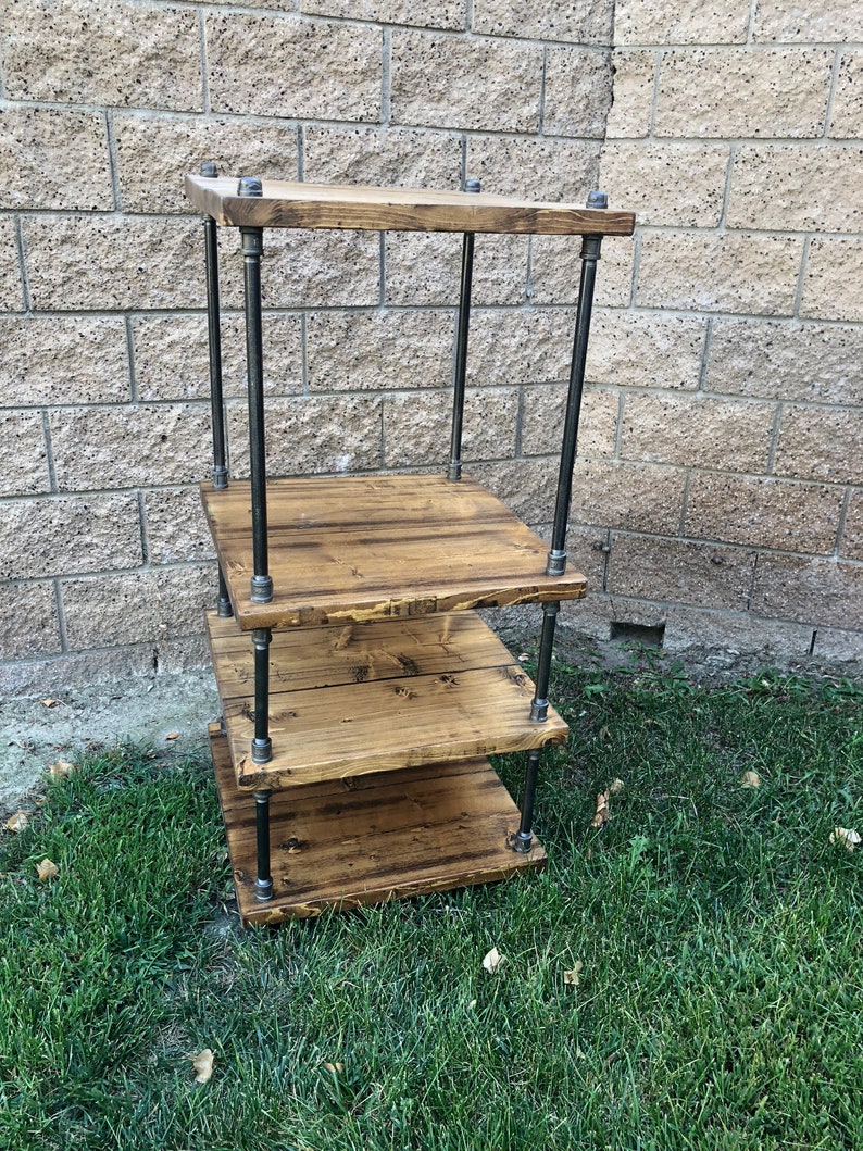 Industrial Shelf Stand Alone Shelving Pipe Wood Shelf Etsy