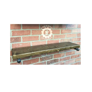 industrial shelves, pipe shelf, floating shelving, reclaimed look , length  from 12" - 36"  long   #8