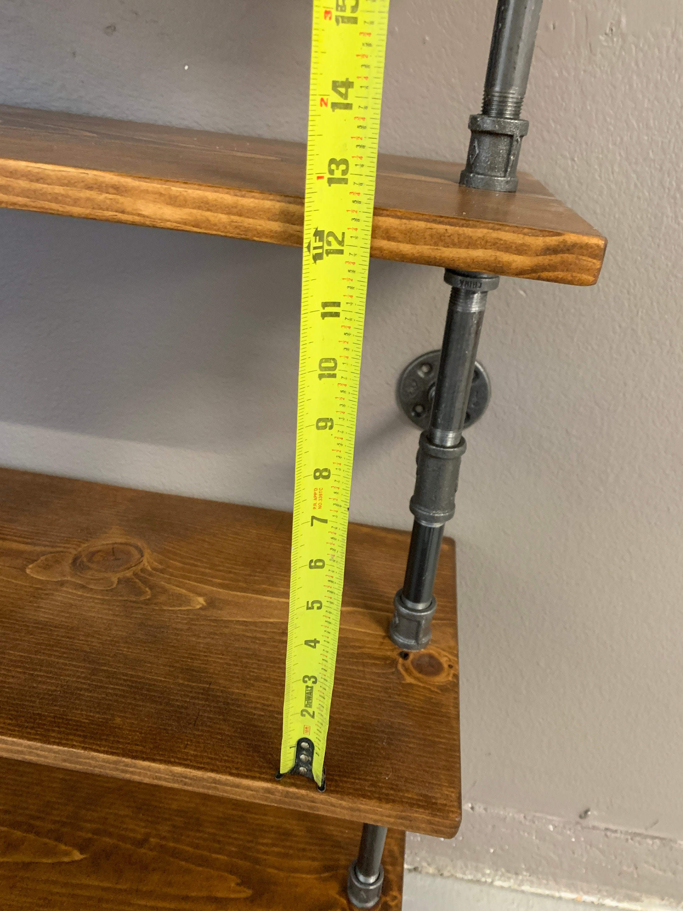 Reclaimed Look Wood Pipe Shelving Unit Shelves Wall Shelf Etsy