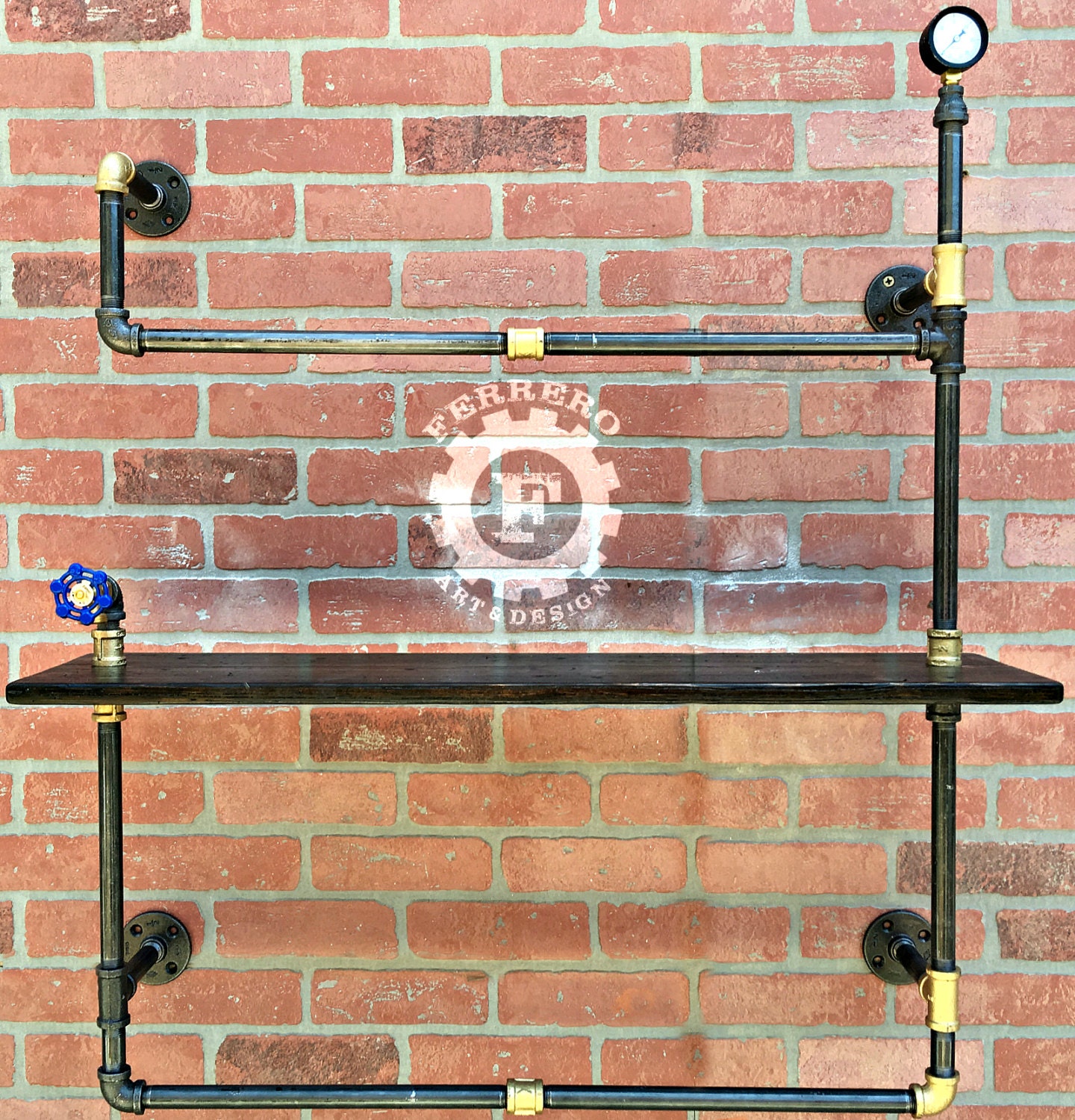 Pipe Shelf Unique Wall Decor Industrial Decor Pipe Shelf Etsy