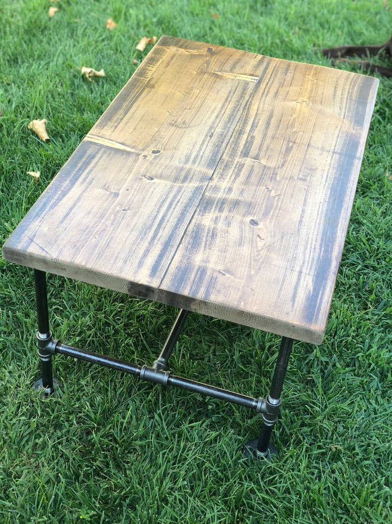 Table Rustic Living Room Industrial Pipes Pipes Shelving Etsy