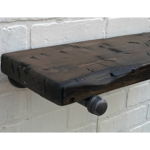 industrial shelves, pipe shelf, floating shelving, reclaimed look , distressed,  this are our Medium size range from  40" - 68"  long   #7