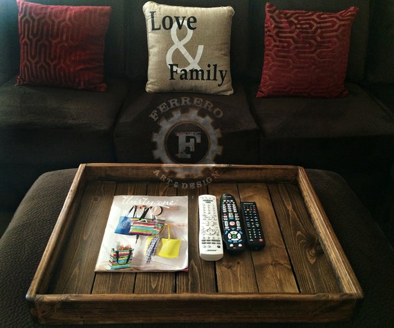 Ottoman Tray, Serving Tray, Wood Tray, Rustic Tray, Wood Display, Home Decor, Urban Decor, , 