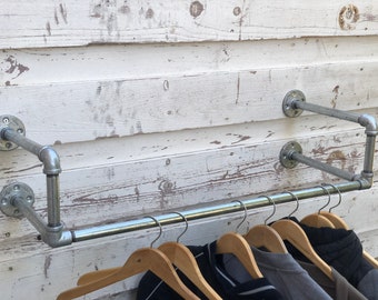 industrial galvanizedd pipe clothes hanger for closet organization pipes