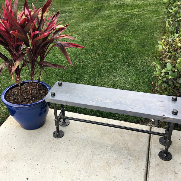 pipe Bench, industrial Bench, Steampunk Decor, Rustic Decor, Urban Decor, Home Decor, Boutique Decor, Industrial Bench, ,