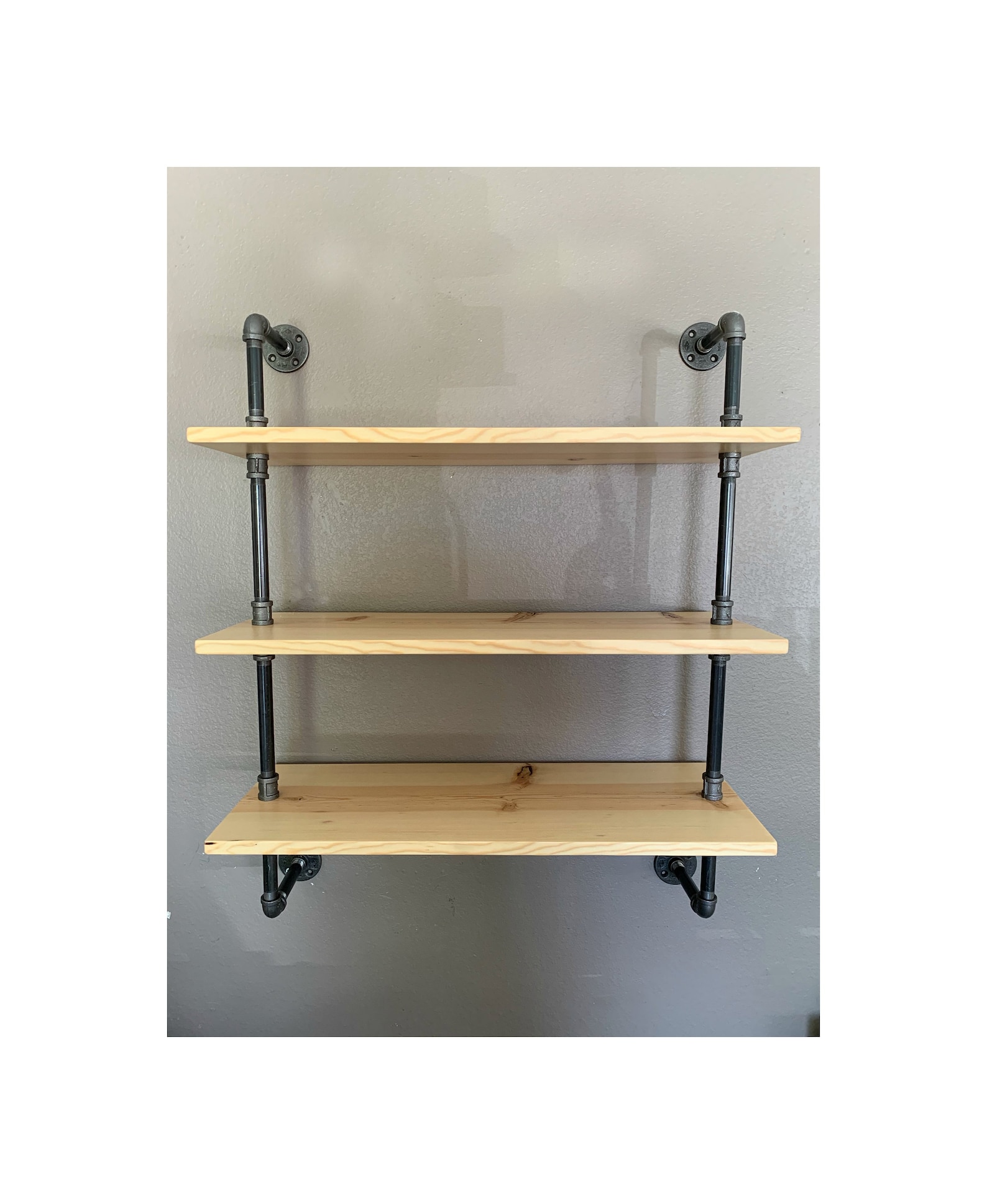 Industrial Pipe Wood Shelf Industrial Shelving Pipes Wood Etsy