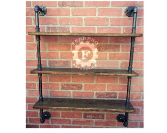 industrial shelf, pipe shelf, shelves, rustic kitchen bathroom closet open floating  shelving unit   #1966#, Ferrero Art