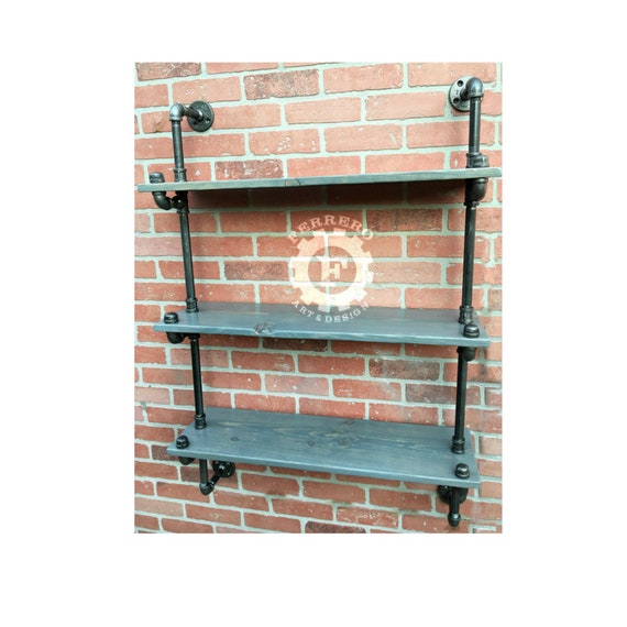 Shelf Pipe Wood Pipes Shelving Image 0