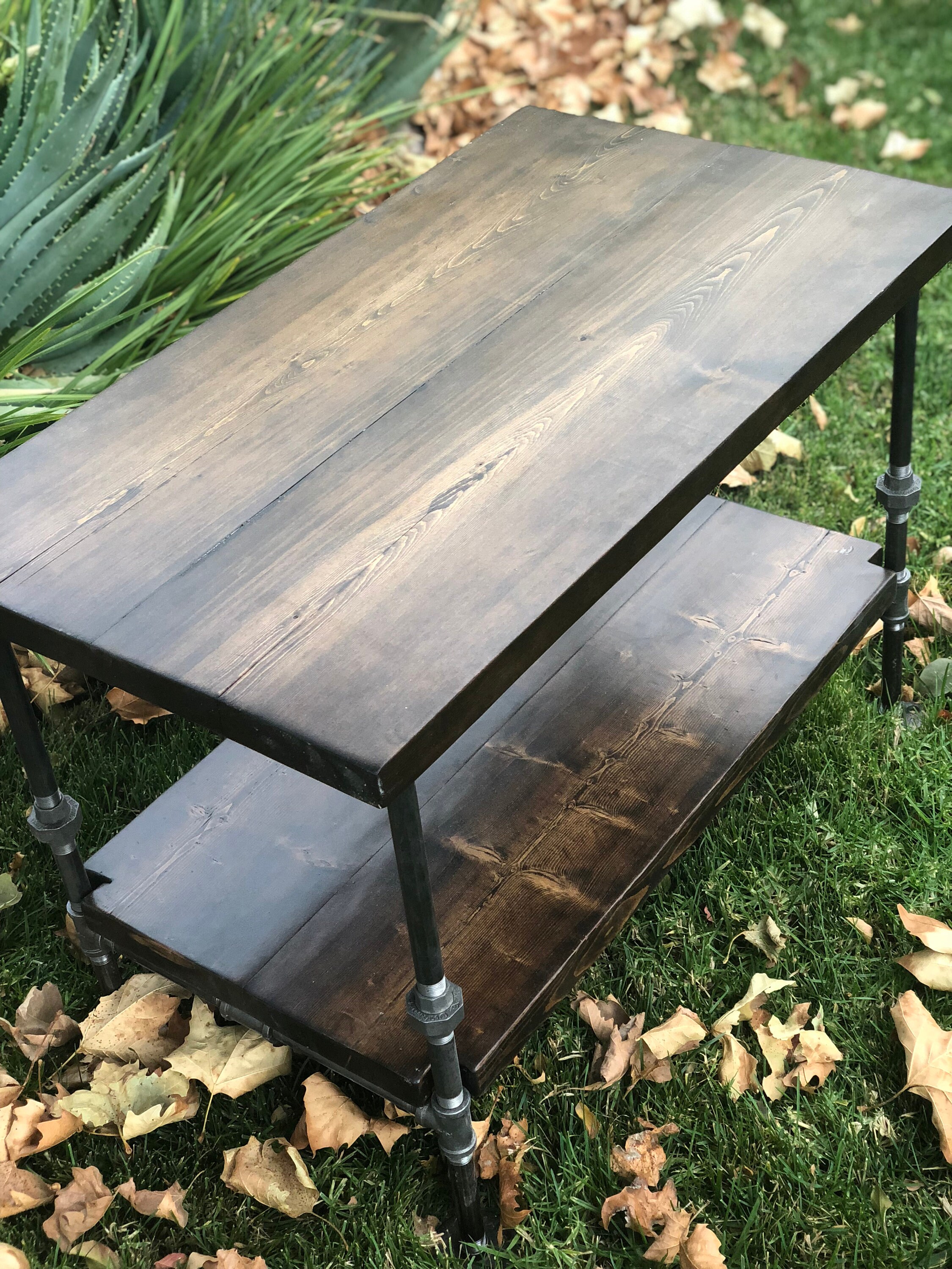 Industrial Pipe Table Pipes Table Wood Pipe Nightstand Side Etsy