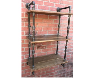 pipe Shelf, industrial Shelf,  Steampunk Decor, Industrial Decor, rustic decor, ,