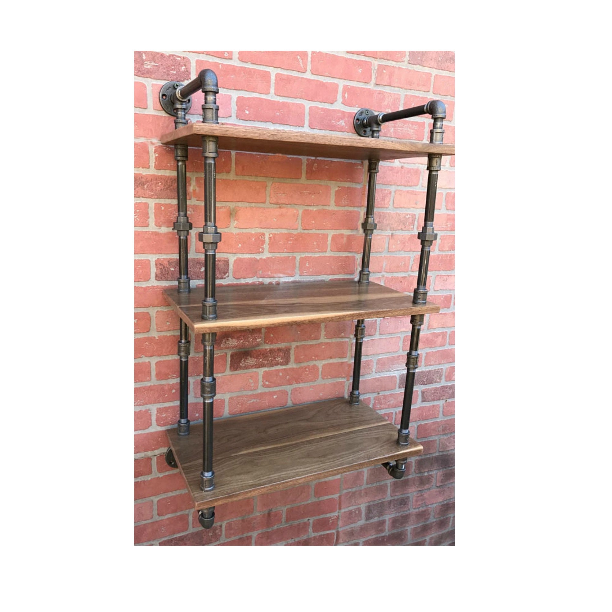 Shelving Industrial Pipe Fitting Shelf Made With Reclaimed Rustic