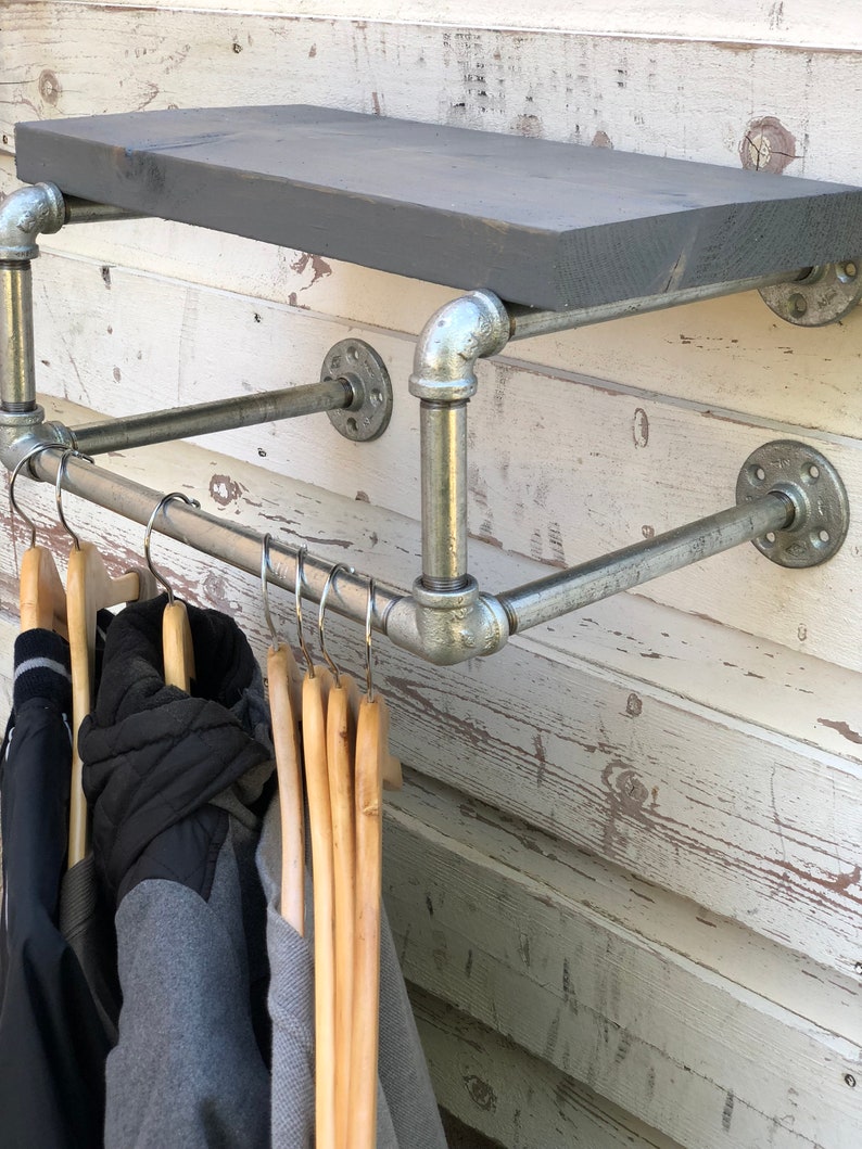 19 Pipes Shelf Galvanizedd Pipe Rack Clothing Rack Etsy