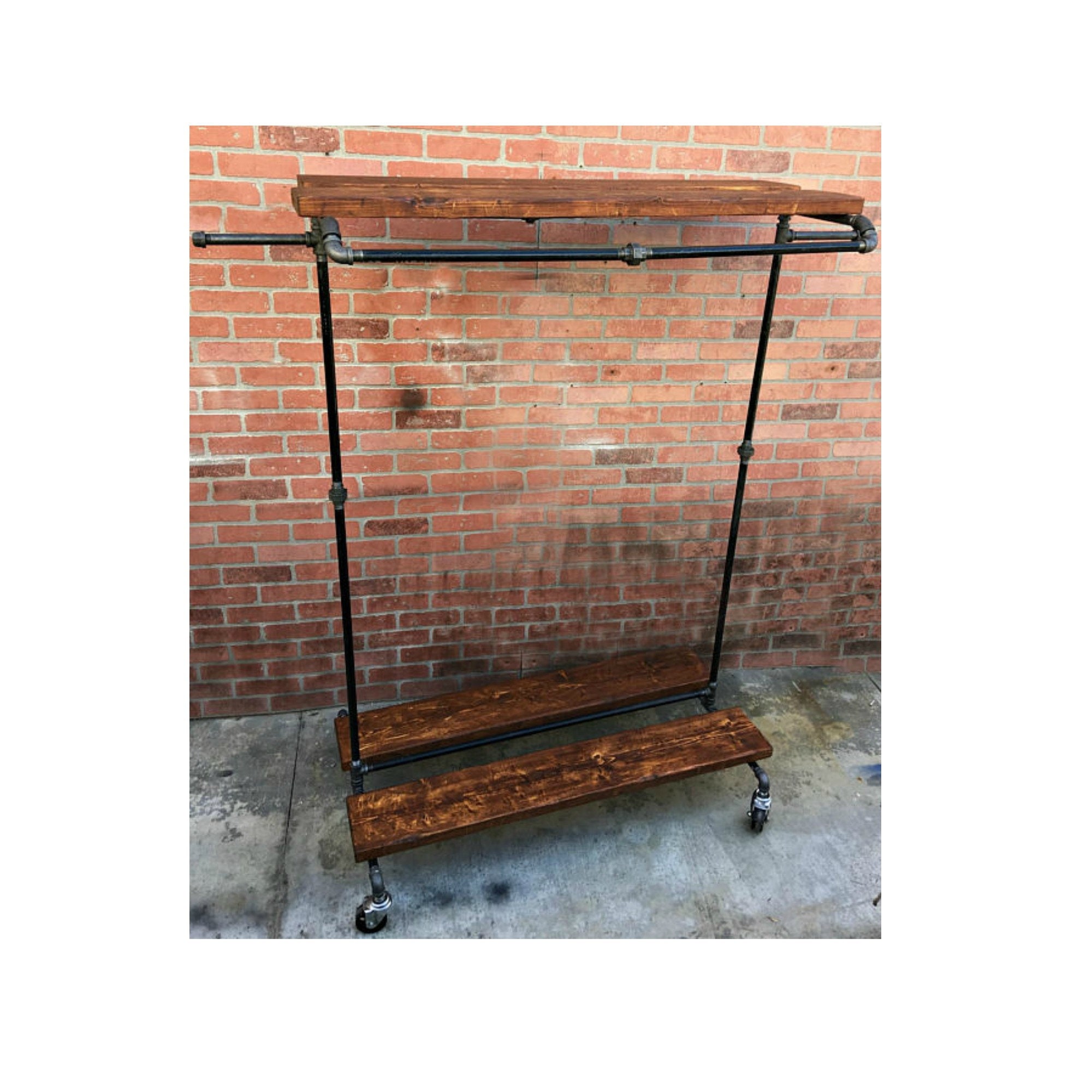 Pipe Rack Rolling Rack Rustic Decor Industrial Decor Etsy