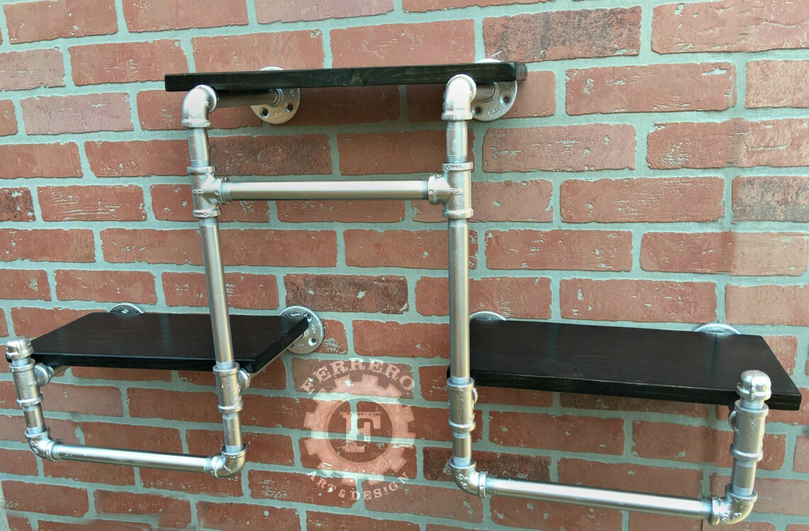 Steampunk Rack Industrial Shelf, Steampunk Shelf, Wall Shelf, Industrial Rack, Pipe ...